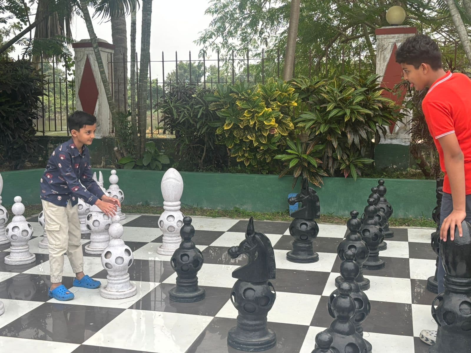 Young player focused on opening strategy during match