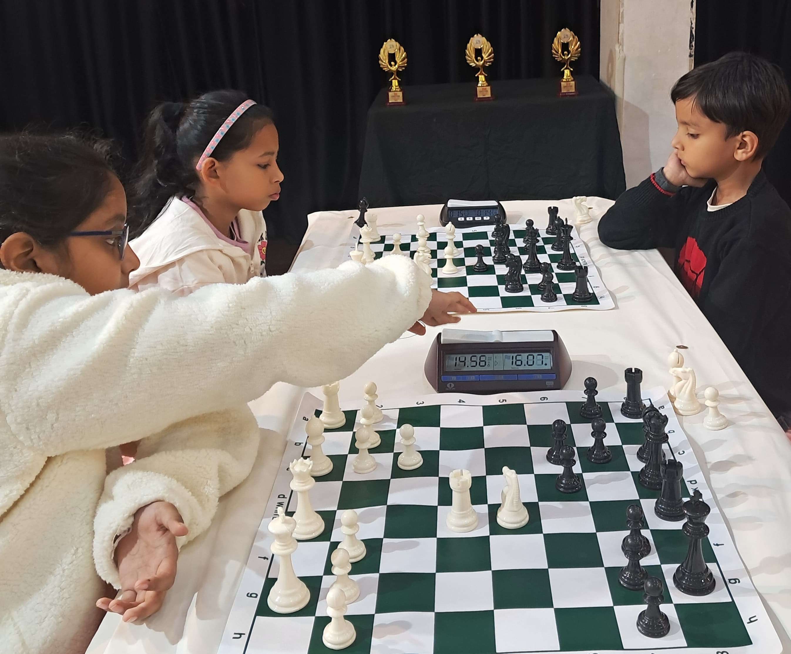 Children smiling after completing practice session